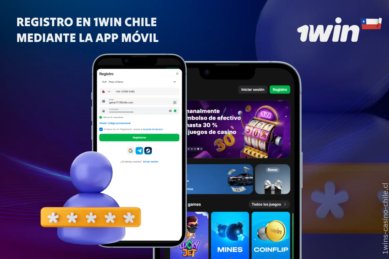 Registrarte en 1win usando la app móvil es tan sencillo como hacerlo desde el sitio web